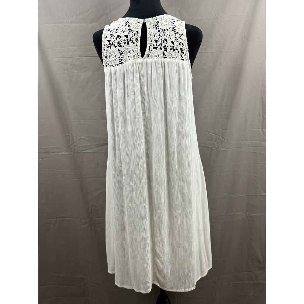 Old Navy White Midi Dress with Lace Neck, Size M - Picture 3 of 8